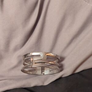 Silver Geometric Cuff Bracelet